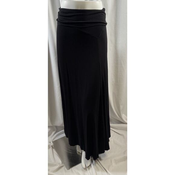Max Studio Fold Over Waist Maxi Jersey Skirt, Black, Sz: M, 73-20 - Picture 15 of 16